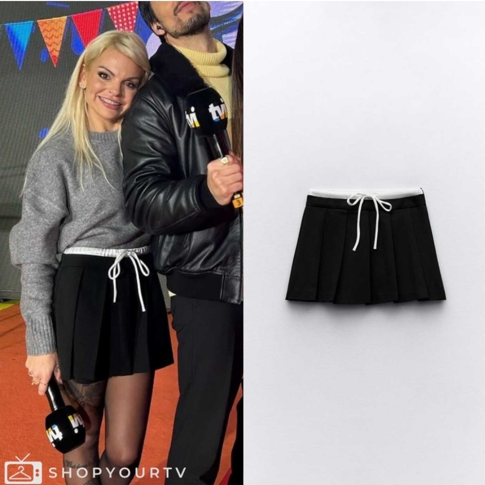 NWT ZARA WAISTBAND DETAIL SKORT size xs - Picture 2 of 8
